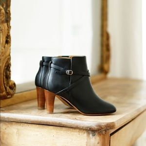 Sezane Yvonne Low Heel Ankle Wrap Booties